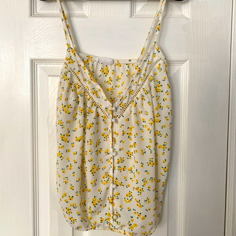 women’s sunflower bubble tank top